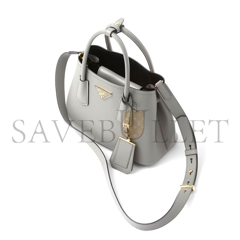Pra*a small Pra*a double saffiano leather bag 1bg443 01 (25*18.5*12.5cm)